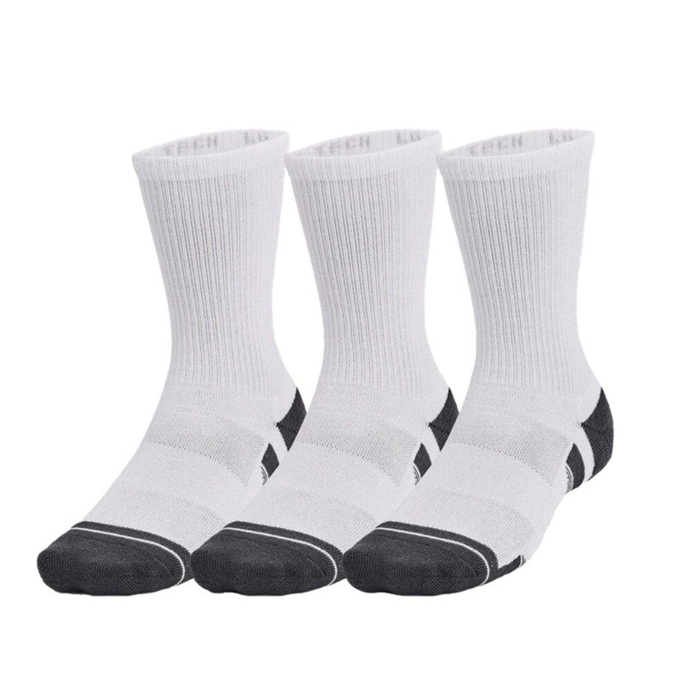 Under Armour Unisex Adult Logo Crew Socks (Pack of 3) / White